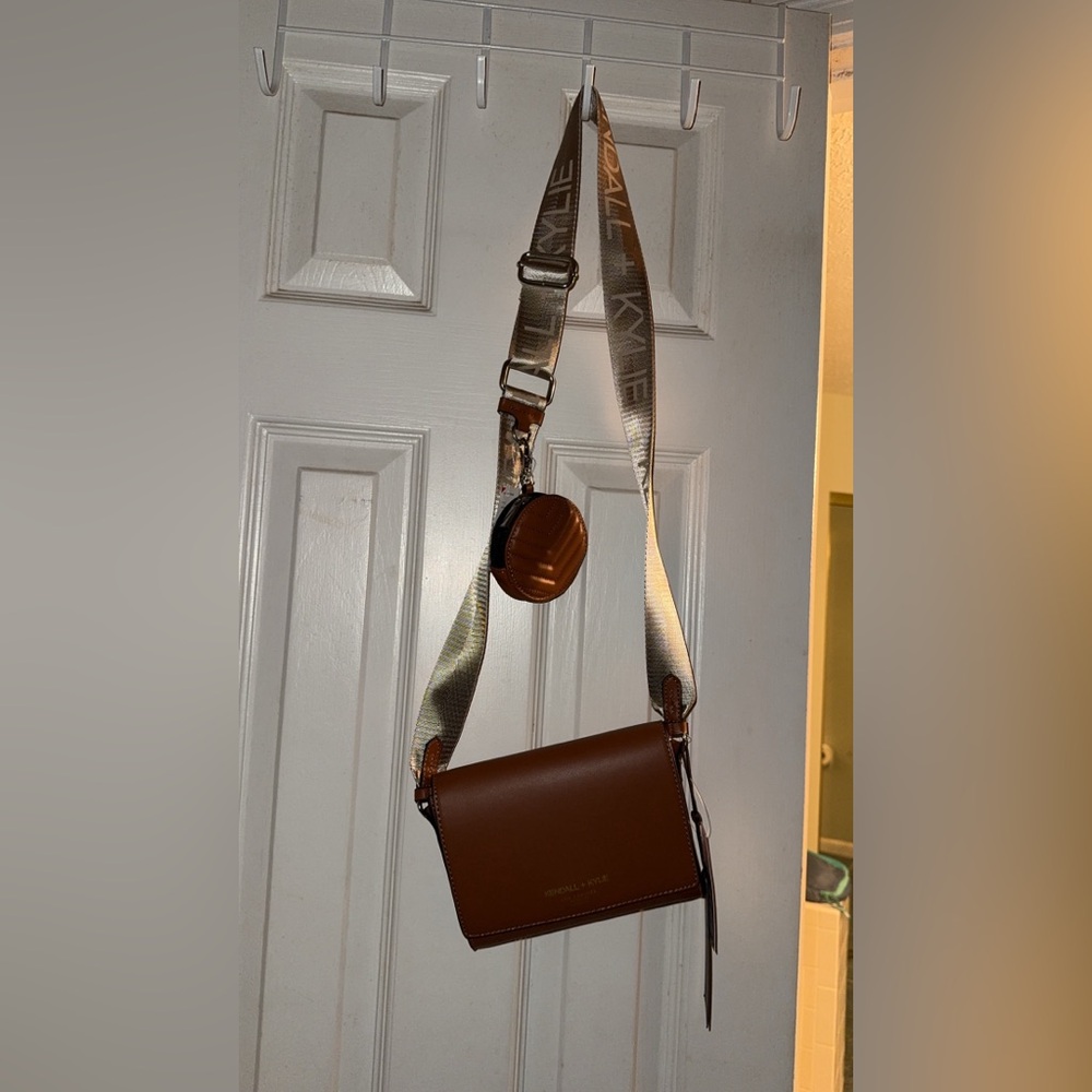 KENDALL+KYLIE Tan Satchel Purse With Mini Pouch